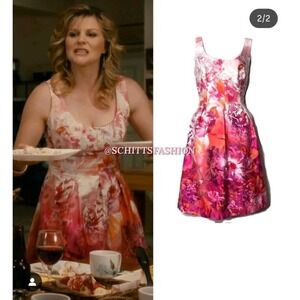 Nine West Nwt $98 10 Schitt's Creek Jocelyn Floral Frock Dress Celebrity Fashion